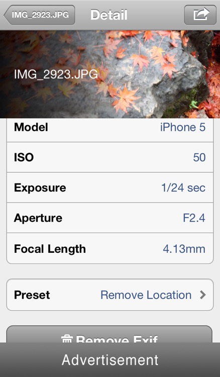 TrashExif - Metadata of photo remover with presetting