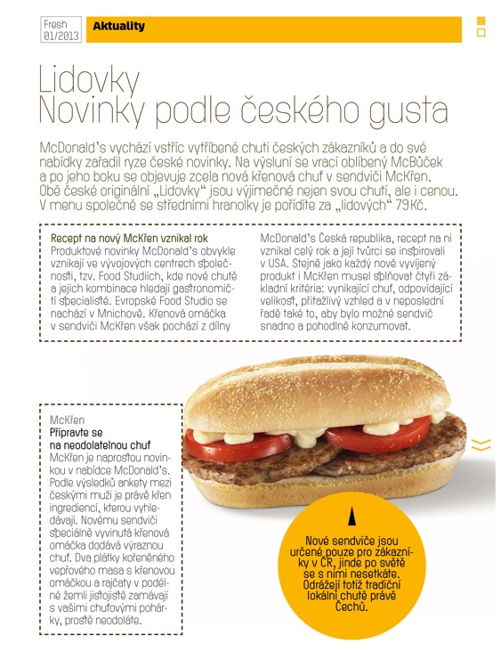 FRESH - Čerstvé novinky z McDonald's