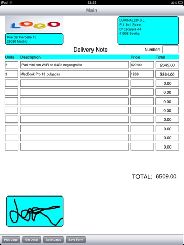 Delivery Note screenshot 3