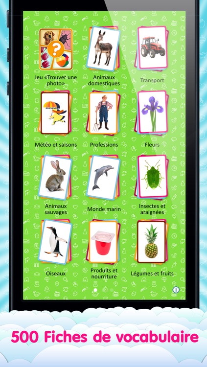 French Flashcards for Kids and logic game «Find a Picture»