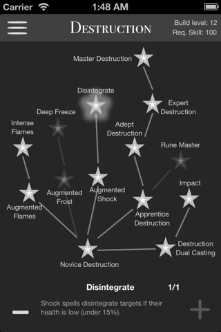 SkyChart: Skyrim Perk Planner screenshot 2