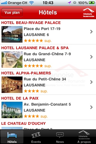Lausanne Hotels screenshot 2