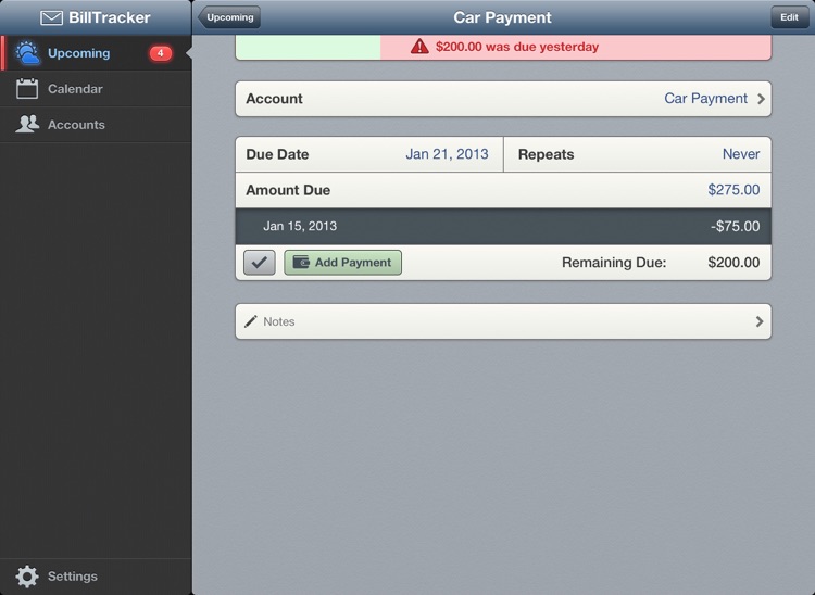 BillTracker for iPad screenshot-3