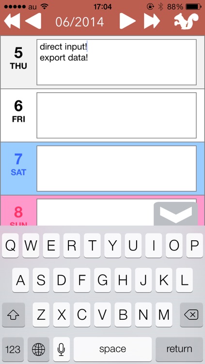 24/7 Memo | free, simple calendar note with the vertical scroll