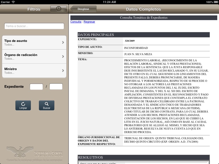 Sentencias y Datos de Expedientes de la SCJN screenshot-3