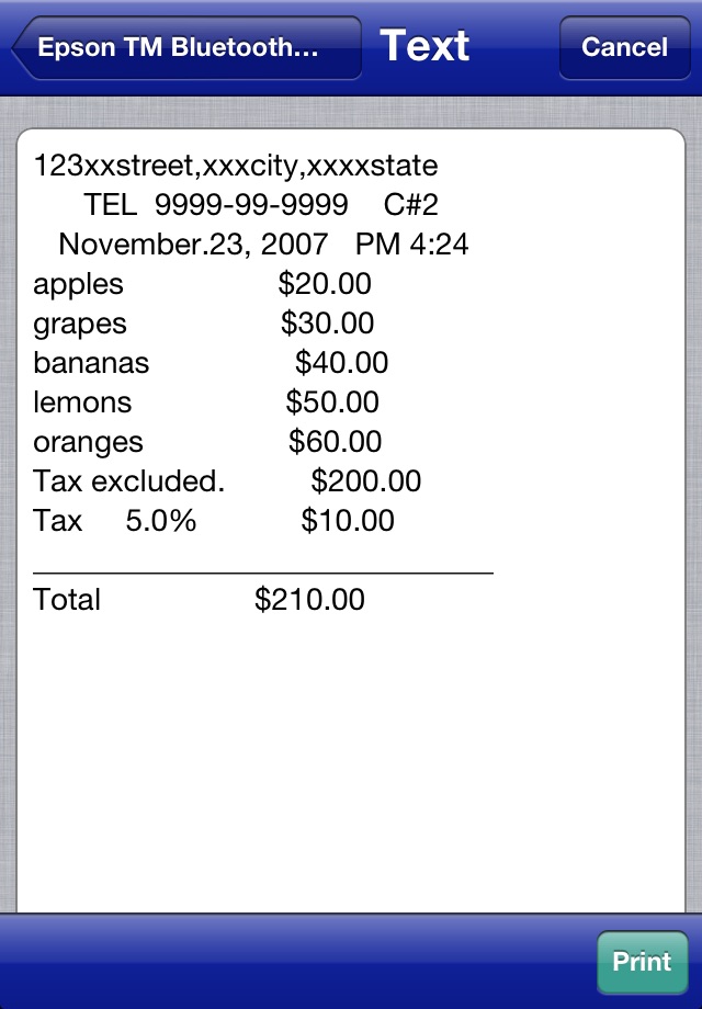 Epson TM Bluetooth Print screenshot 2