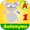 First Grade Antonyms is a fun educational game for kids to learn antonyms, and improve their vocabularies