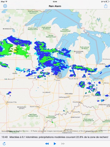 Rain Alarm XL - Rain Alerts and Live Doppler Radar Images screenshot 2
