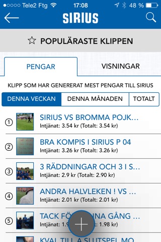 Sirius Fotboll screenshot 3