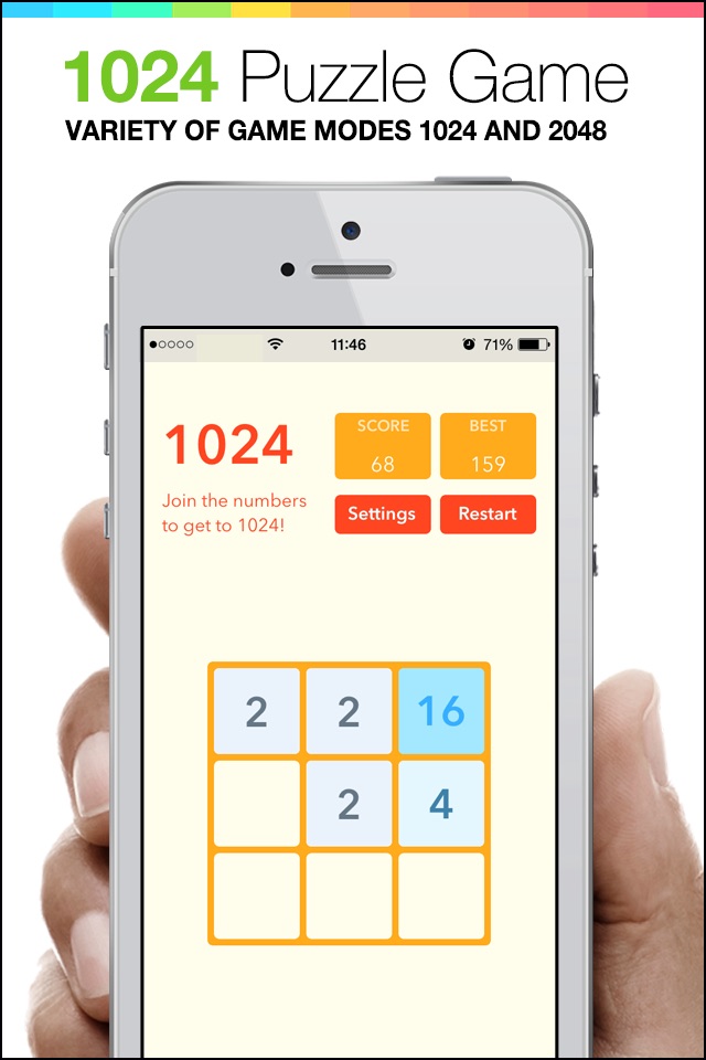 1024 Puzzle Game - mobile logic Game - join the numbers screenshot 3