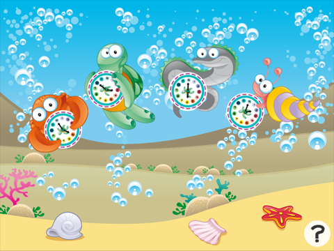 それは何時ですか？子どもたちは海の動物と時計の読み方を学ぶためのゲーム。ゲームや幼稚園、幼稚園や保育園のための演習のおすすめ画像1