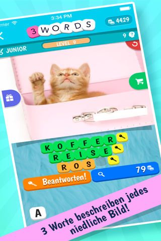 3 Words: Cute Animals – a word game based on cuddly animal pictures screenshot 2