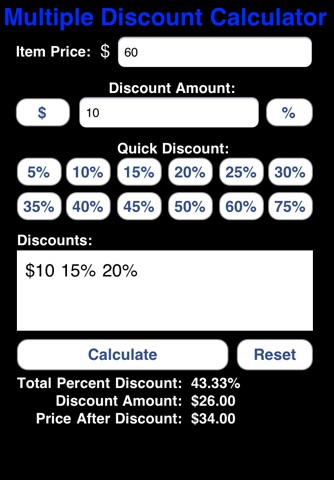 Multiple Discount Calculator screenshot 2