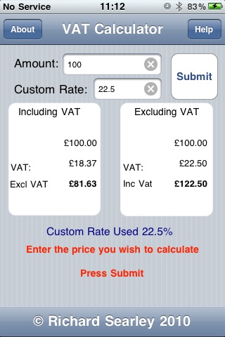 World VAT and TAX Calculator screenshot 2