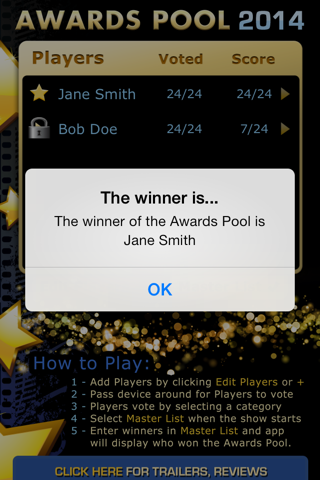 Movie Awards Pool 2014 - Free Party Game screenshot 3