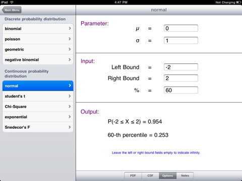 Statistics Visualizer for iPad screenshot 2