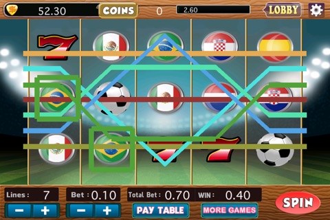A Lucky Casino Slot Machine : World Soccer Championship Brazil Edition screenshot 2