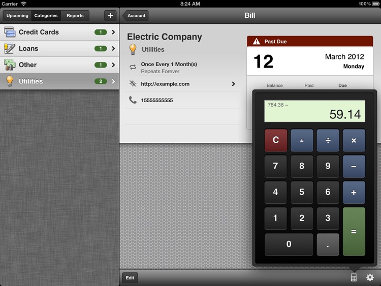 BillMinder for iPad - Bill Reminder and Organizer screenshot-3