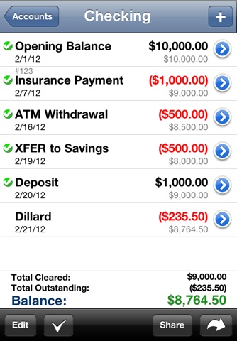 Accounts - Checkbook screenshot 3