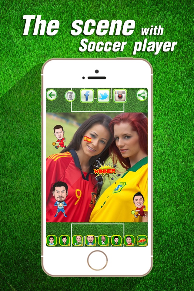 Cheer World Football Soccer Booth Sticker - 2014 Brazil Edition Awesome Stickiness Camera screenshot 3