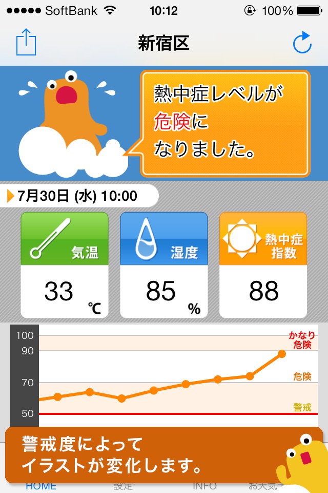 熱中症アラート: お天気ナビゲータ screenshot 2