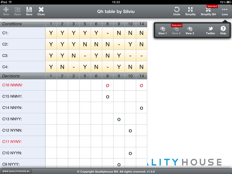 Qualityhouse Decision Table Tool