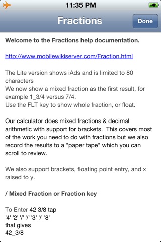 Fractions Calculator Lite screenshot 2