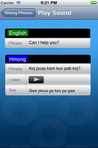 HmongPhrases screenshot 2