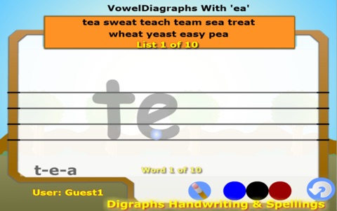 Digraphs Writing pad and Spellings For Preschoolers screenshot 3