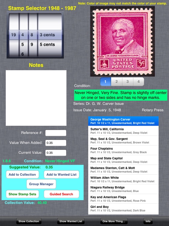 U.S. Postage Stamps--V2 1948-1987