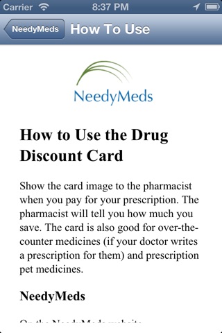 NeedyMeds Drug Pricing Tool screenshot 3