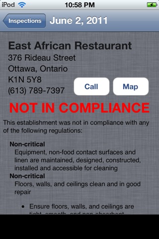 DineSafe Ottawa screenshot 3