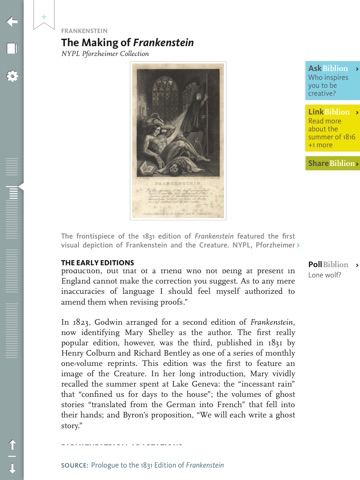 NYPL Biblion: Frankenstein screenshot 3