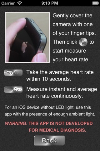 Optical Heart Rate Monitor Lite screenshot 3