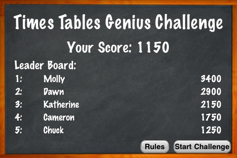 Times Tables Genius Challenge – Multiplication Flash Cards Quiz Game For Kids screenshot 3