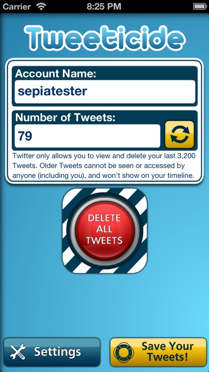Tweeticide - Delete All of Your Twitter Tweets at Once!
