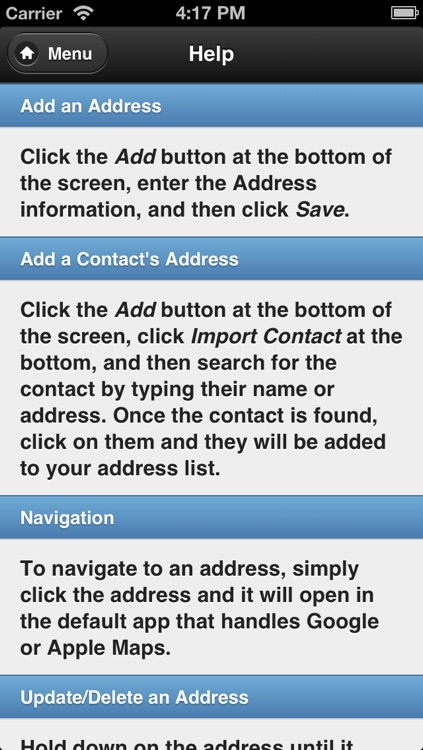 Address Book - Navigate Quick