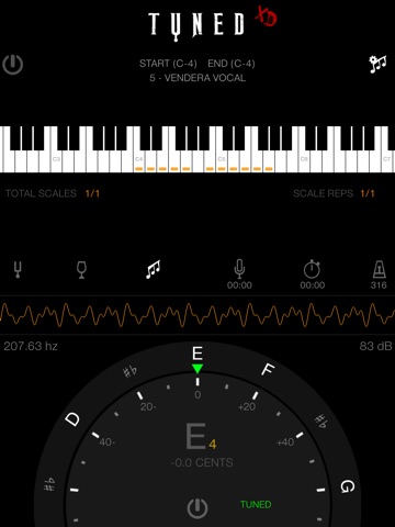 Tuned XD - Singers & Guitarists Tuner + Multitool for iPad screenshot 4