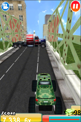 Real Crazy 3D Monster Truck Run: Extreme Offroad Highway Legends- Free Racing Game screenshot 2