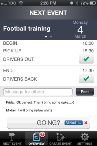 Eventfixer coordinate driving to sport events screenshot 2