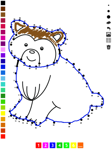 子どもたちのための番号でペイント。 塗り絵、 動物、熊、犬、馬、豚、ウサギ及びラットのドット、ゲームや演習を接続します。学ぶためのゲームやパズル、塗料や カウントのおすすめ画像1