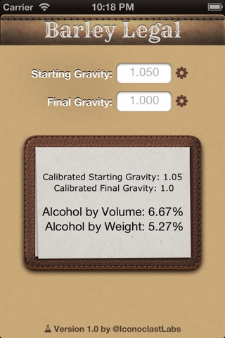 Alcohol Calculator Barley Legal screenshot 2