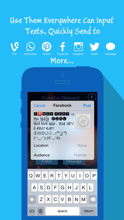 Fancy Texts Keyboard for iOS 8 - Cool Font, Funny Text & Fantastic Emoji Fonts for Instagram Comments