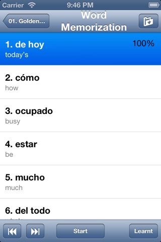 Скриншот из QuickTeacher Spanish Language