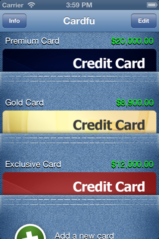 Cardfu, the Credit Card Manager screenshot 2