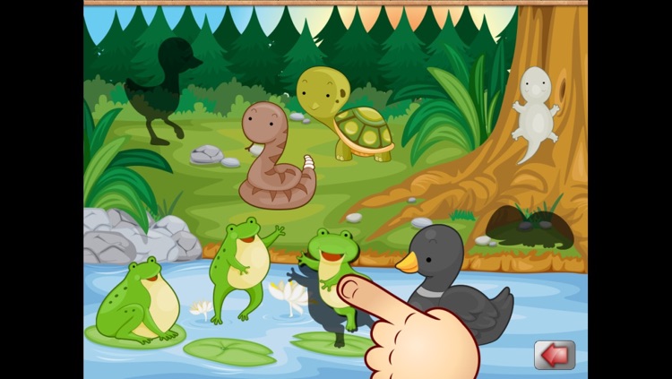 Big Forest Puzzle - free game for toddlers and kids with animals like snakes, bears, frogs ducks, rabbits,  bats, foxes or deers