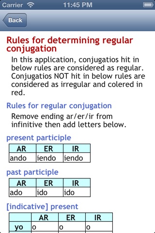 Spanish Conjugation Lite screenshot 3