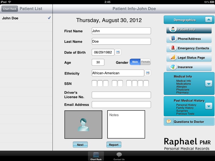 Raphael PMR (Personal Medical Record)