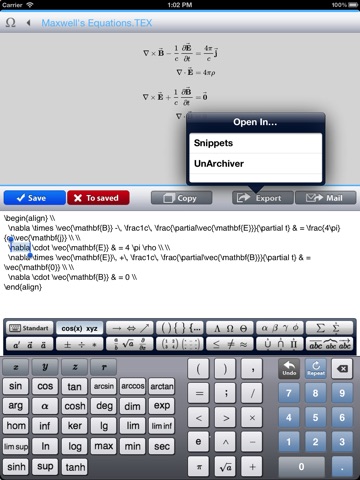 Equations (TeX, LaTex editor) screenshot 3