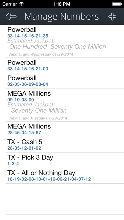 LottoNumbers, Winning USA Lottery Result Numbers - Powerball, MegaMillions, Lotto and more screenshot-3